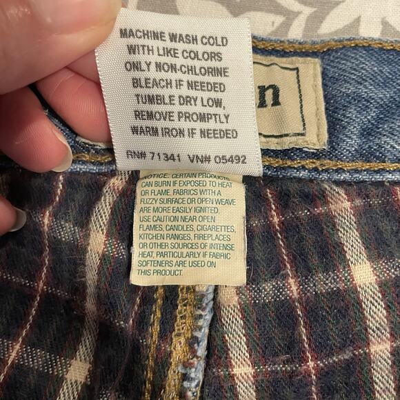 LL Bean Jeans Mens 38x29 Blue Denim Classic Fit Plaid Flannel Lined Relaxed Men - Picture 7 of 9